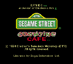 Sesame Street Counting Cafe (USA) Title Screen